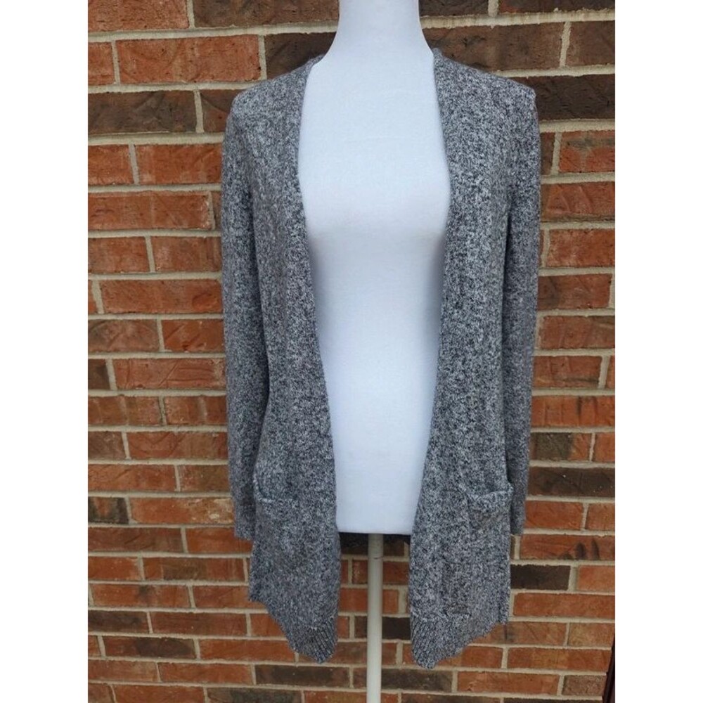 Old Navy Heathered Gray Open Front Cardigan Medium
